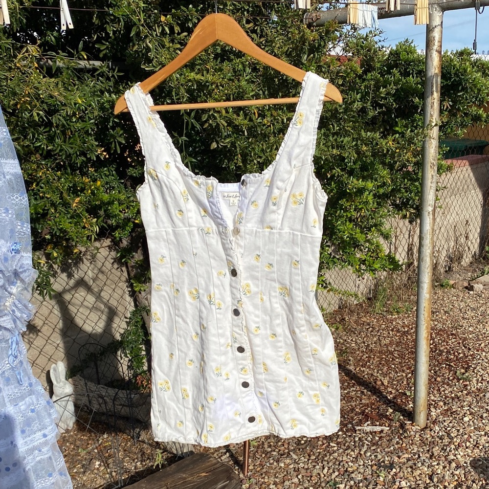 For Love And Lemons White Floral Button-Down Top